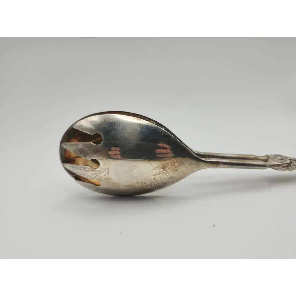 Vintage E.P ZINC Silver Plate Italy Scissor Salad Pastry Bread Serving Tongs 10”